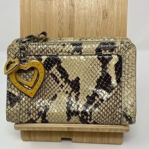 Cole Haan Snakeskin Black Taupe White & Pink
Wristlet w/Yellow Heart Charms